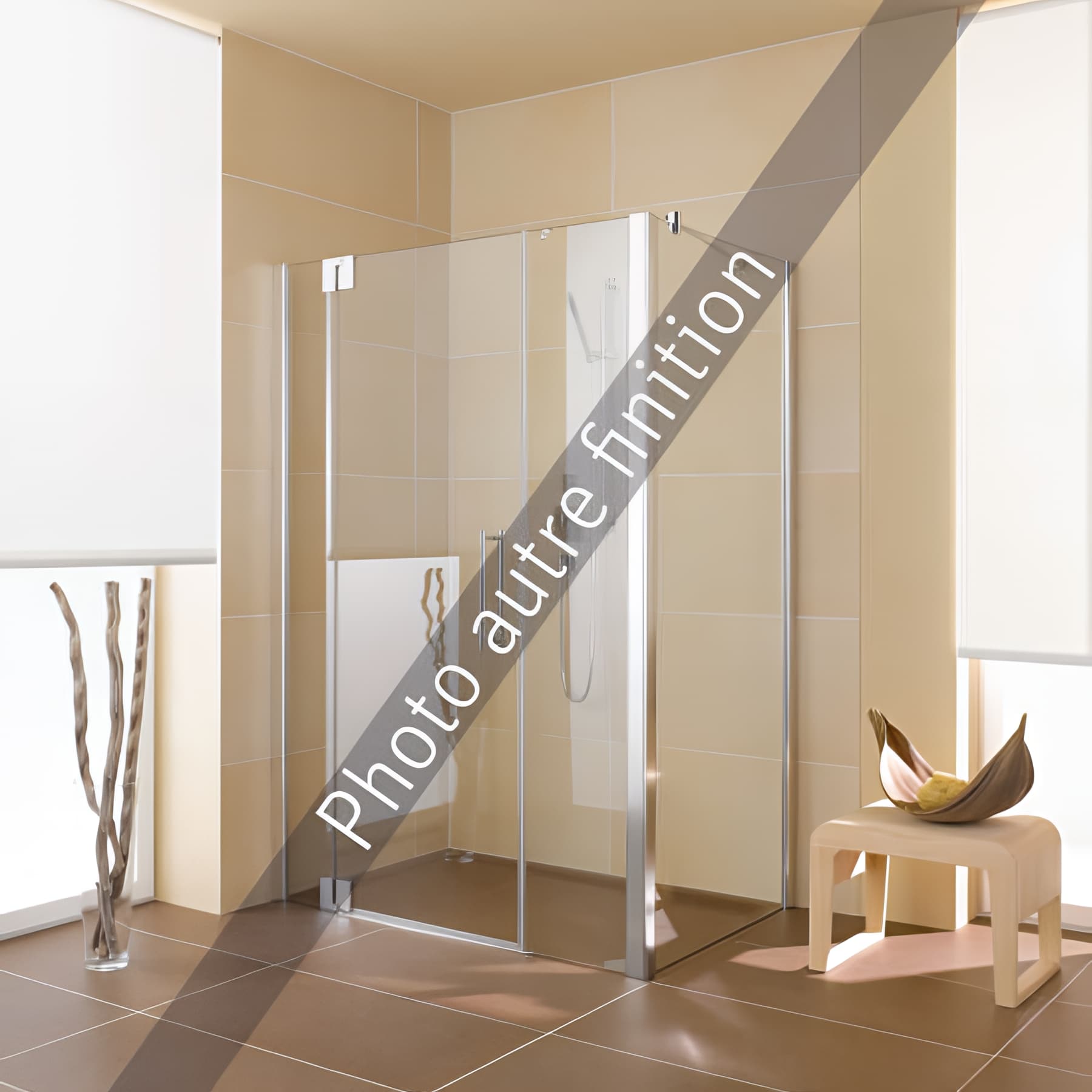 Paroi de douche pivotante largeur 153 cm hauteur 200 cm profilé argent poli verre clair clean