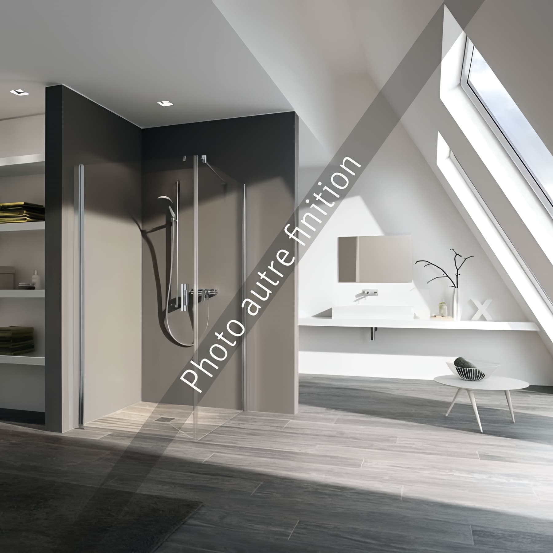 Paroi de douche pivotante largeur 93cm hauteur 200 cm profilé argent poli verre décor diamant clean